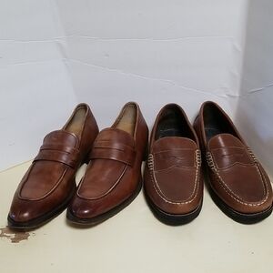 Magnanni Leather Almond Toe Penny Loafers